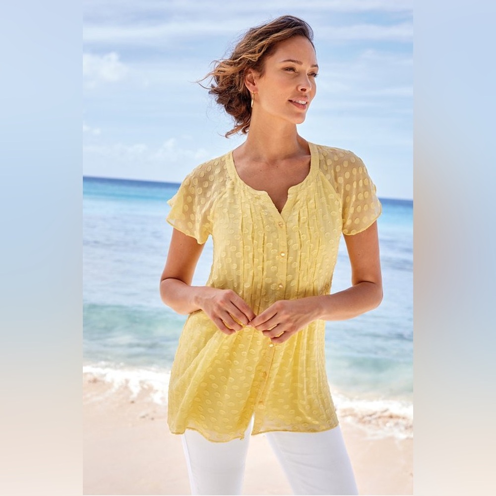 Soft Surroundings Dot Calm Shirt -NWOT